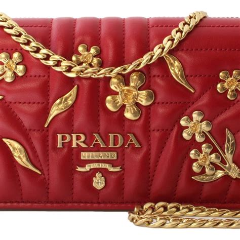 prada 1dh044 quilted bags chain red|vintage prada handbags.